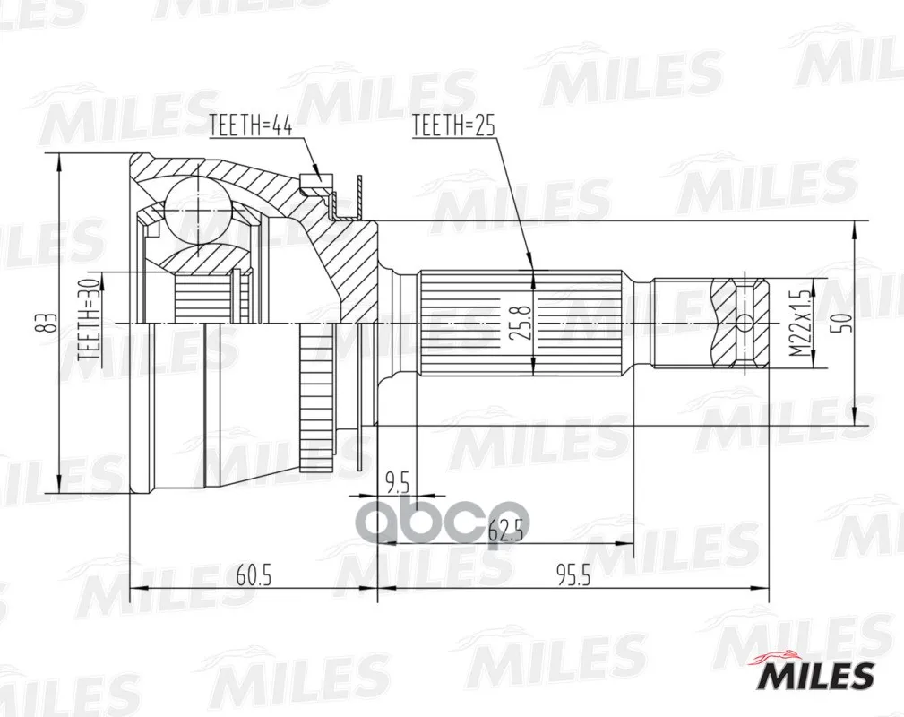 Шрус Hyundai Matrix Нар. Miles Ga20552 Miles арт. GA20552