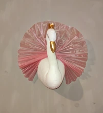 Cabeza de cisne 3D para decoración de habitación de niños, decoración colgante de pared para habitación de niños, guardería, casa de juego de instalación suave