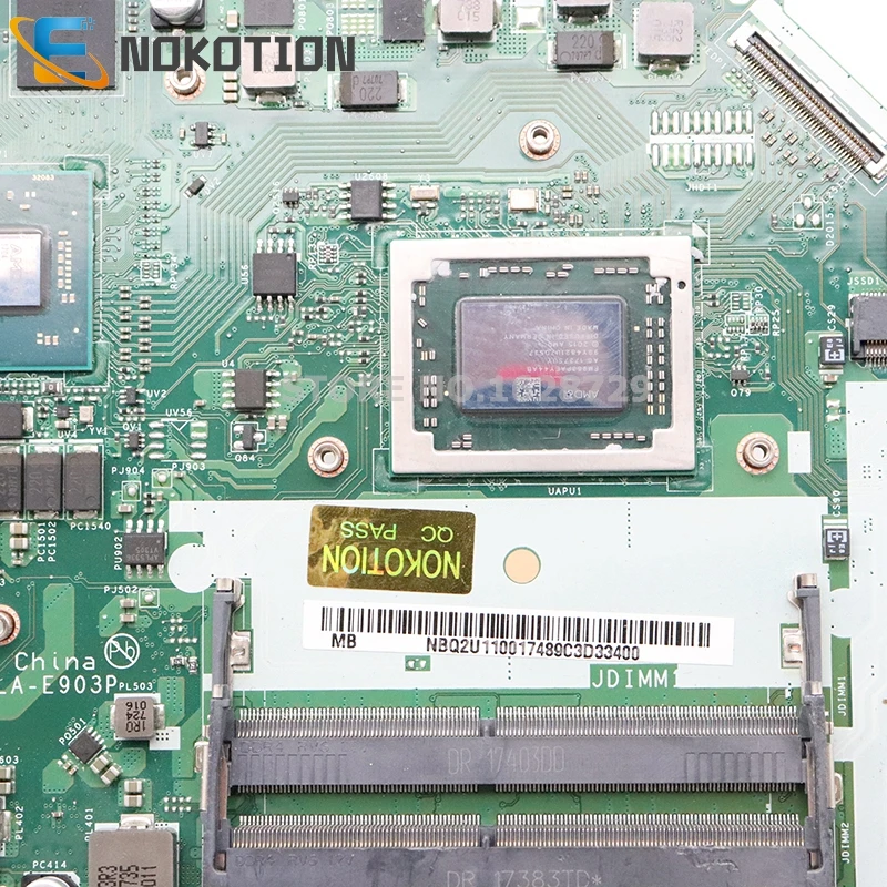 wonderful  NOKOTION For Acer Nitro 5 AN515 AN515-41 Laptop motherboard FX-9830P CPU RX-550 GPU NBQ2U11001 NB.Q