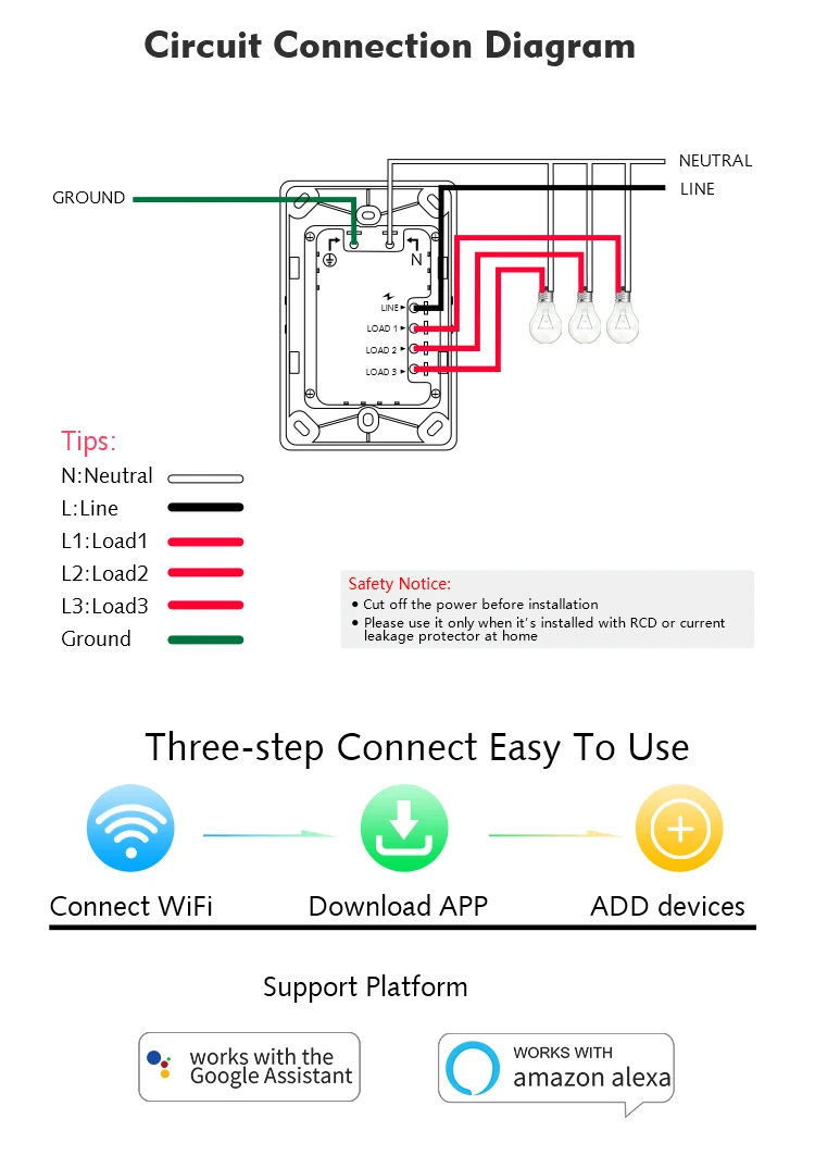 AU US Standard 3 Way Wireless Light Switch Bulk,US Smart Light Switch