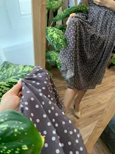 Women Summer Spring-Dress Vestidos A-Line Long-Sleeve Dot Print Midi Chiffon S.FLAVOR