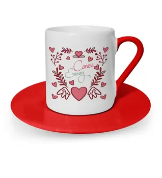 

Personalized Valentine 'S Day Themed Red Turkish coffee Cup-35