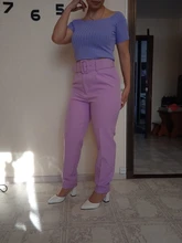 Pantalones ceñidos informales para mujer, pantalón de negocios, elegante, con cremallera falsa, retro, colores lisos, P575
