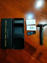 Maquinilla de afeitar de doble filo, maquinilla de afeitar de doble filo con 10 cuchillas de afeitar, Premium Wet, clásica, de Metal, se adapta a todas las cuchillas de afeitar estándar