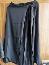 Wide Leg-Trousers Fit-Pants Pleated Spring Autumn Split Black High-Elastic Women Fashion