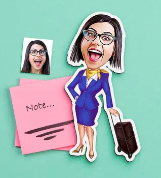 

Personalized Stewardess Caricature Of Wooden Magnet-2