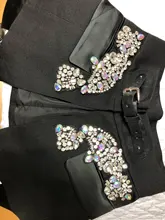 Mini Skirt Women Irregular Rhinestones Fashion EAM Spring High-Waist Temperament Tide