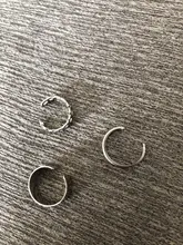 Conjunto de anillos circulares de Metal para mujer, Hiphop/Rock, accesorios de dedo abiertos, anillo de cola de Color plateado, regalo de joyería