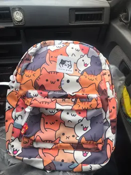  Neko Atsume Women Cat Backpack kawaii Cute Shoulder Bags  Cartoon Travel Backpack Laptop Daypack(12) : Electronics