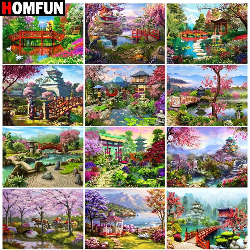 

Картина из квадратных и круглых страз HOMFUN, 5D алмазная вышивка «ландшафт», экологичные поделки, домашний декор, 5D Di