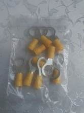 Conector de Cable aislado, 10/25/50/100 Uds. RV5.5-3.5 4 5 6 8 10 12 anillo amarillo 4-6MM, Cable de Terminal de crimpado eléctrico 12-10AWG