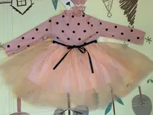 Winter Kids Dresses For Girls Long Sleeve Children Clothing Polka Dot Tulle Tutu Girls