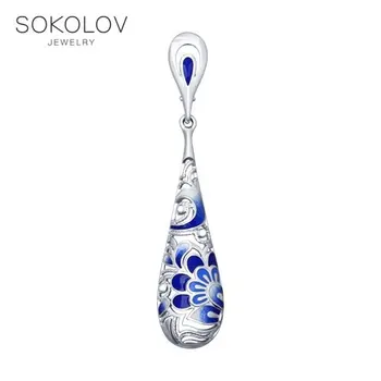 

SOKOLOV suspension of silver with enamel fashion jewelry 925 women's male, pendants for neck women