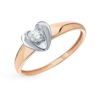 

Gold ring with diamonds sunlight sample 585