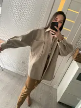 Outwear Jackets Long-Coats Camel ZXQJ Woolen Girls Chic Elegant Spring-Autumn Vintage Women