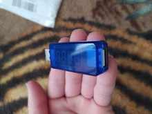 Medidor de voltaje de corriente de carga móvil, Mini cargador USB, médico, voltímetro, amperímetro, color azul transparente