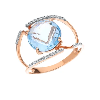 

Gold ring with Topaz and cubic zirconia sunlight sample 585