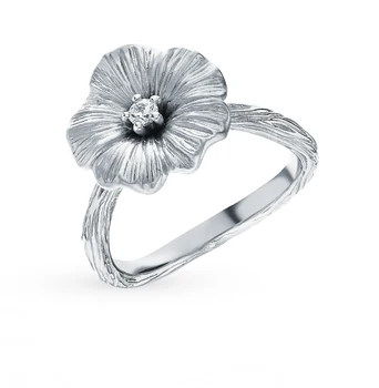 

Silver ring with cubic zirconia sunlight sample 925