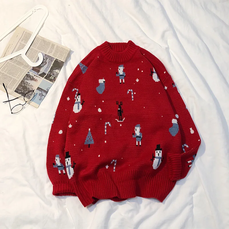 Рождественский свитер, вязаный свитер для мужчин, длинный рукав, для мужчин, зима, осень, Красный Рождественский свитер, s, для мужчин/женщин, пуловер, теплая Мода - Color: red