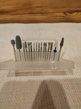 Caja de almacenamiento de acrílico con 20 ranuras para brocas de uñas, soporte vacío para fresas, recipiente de exhibición, accesorios de manicura, LAA35-2