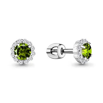 

Earrings made of silver with хризолитом
