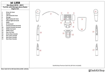 

Interior lining for KIA Soul 2010-2011. Set L958.