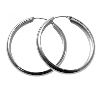 

Sterling silver earrings 925m half 40mm. Smooth