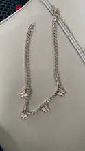 Modyle-collar con colgante de mariposa para mujer, joyería con diamantes de imitación brillantes, llamativo, gargantilla de cristal, para regalo