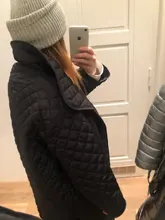 Fit Coat Spring Women Parkas Cotton-Padded Black Autumn Long Fashion EAM New Loose 19a-A319