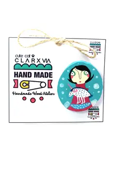 

Bringing Luck Unicorn Character Handmade Handpainted Wood Keychain