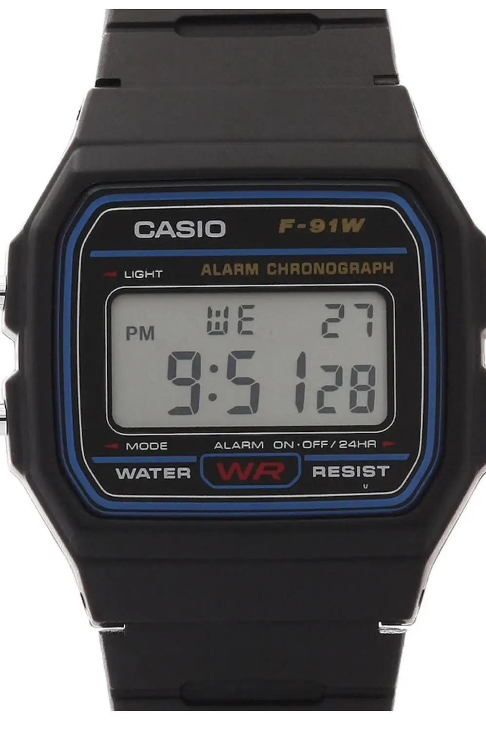Casio F91W Outgear мужские наручные часы,, цифровые часы Кварцевые водонепроницаемые классические полимерные часы с ремешком, цифровые спортивные часы - Цвет: Черный
