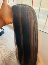 NNZES-Peluca de cabello sintético para mujeres negras, pelo largo recto de 24 y 30 pulgadas, Color marrón oscuro y Rubio, mezclado