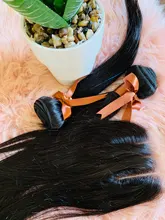 Mechones de pelo liso brasileño con cierre, cabello humano Remy de 30 pulgadas, Color Natural, 3 mechones