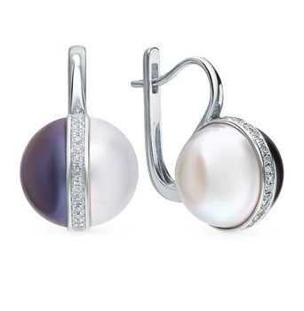 

Sunlight gold pearl and diamond earrings