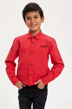 

DeFacto Fashion Boy O-neck Long Sleeve Shirt Kids Casual Solid Color Tops Boys Comfort Blousers Autumn New - L0394A619AU