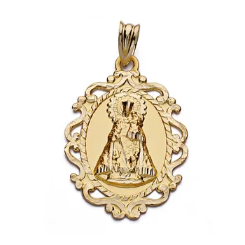 

Medal 18k gold Virgin Homeless fence 30mm. [AA0531]