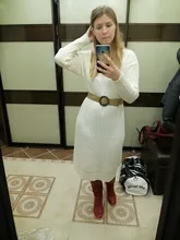 Knitted Dresses Robe Sweater Loose Maxi Oversize Long-Sleeve Winter Womens Vestido Autumn