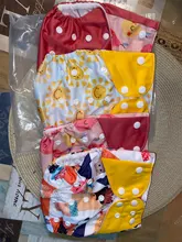 Goodbum-pañal de bolsillo de tela ajustable para bebé, lavable, con estampado de erizo, broches en doble fila