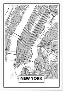 

Panorama Canvas Map Paris - Printed on Canvas - Vintage Canvas Wall Art - Black and White Pictures - Canvas City Map Decoration - Modern Canvas Prints for Walls