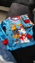 Paw Patrol-Pijama de algodón para niños, ropa de dormir de dos piezas, de manga larga