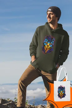 

Angemiel Wear Gentleman Cat Green Men 'S Hooded Sweatshirt Bags Kombin