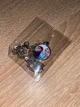 Disney Frozen 2-colgante de gemas para niña, collar de dibujos animados de princesa Aisha Anna, joyería de maquillaje de juguetes para niña