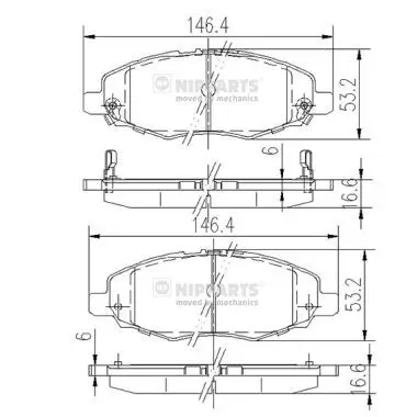 Колодки дисковые передние Toyota Hilux 2.5 D-4D 01 NIPPARTS J360 | Автомобили и мотоциклы