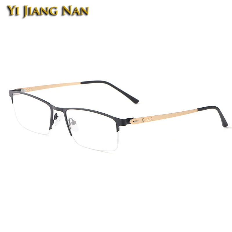 Black Оптические очки-половинки в оправе, очки Gafas Vista Hombre, прозрачные линзы, мужские классические очки по рецепту Oculos De Grau для женщин - Цвет оправы: Black
