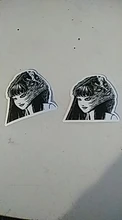 Pegatina de cómic de Horror para monopatín, adhesivo impermeable de Anime japonés Tomie, para equipaje y portátil, color blanco y negro, 10/21/49/50/56 Uds.