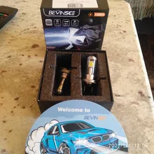 Bevinsee-bombillas LED para faro delantero de motocicleta, luces antiniebla para Honda Kawasaki Ninja, H7, H4, 6500K, 80W, 1500LM, H1, H3, H11, 2 uds.