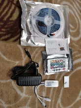 Infrarrojos/Bluetooth/WiFi LED luces de tira RGB 5050 2835 lámpara Flexible cinta con diodo DC 12V 5M 10M Control Remoto + adaptador