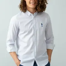 Uss. POLO ASSN. С принтом рубашка слим