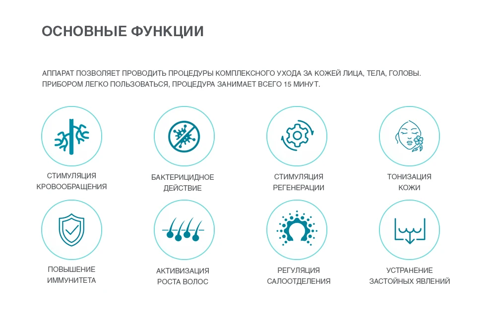 Дарсонваль Gezatone Biolift4 D307 для лица и волос c 3 насадками для эстетической коррекции недостатков кожи