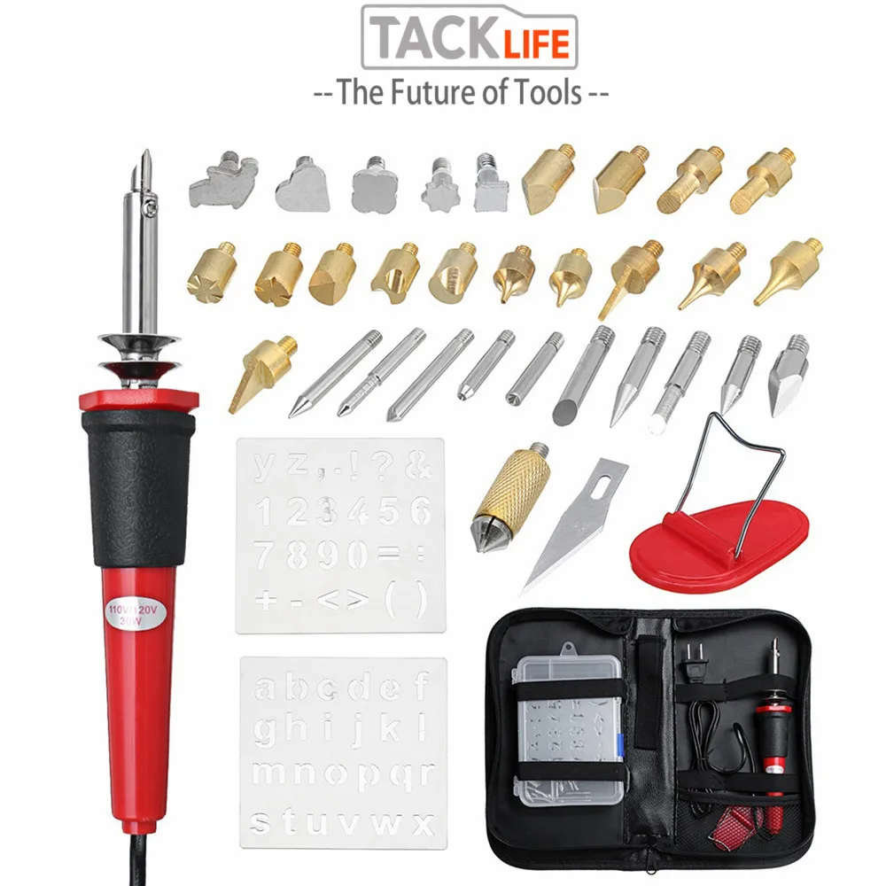 TACKLIFE Soldering Iron 60w Adjustable Electric Solder Sation Iron Kits EU US Multifunctional Pyrography For Wood Burning Tool